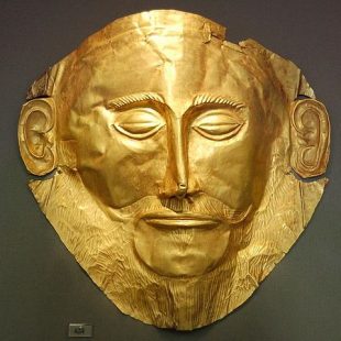 Photographie du masque d'Agamemnon