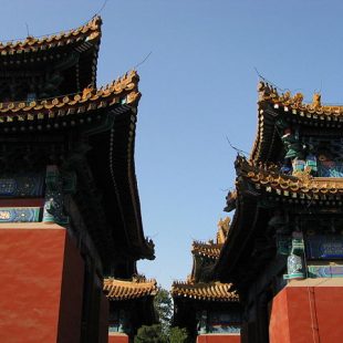 Photographie des toits du Temple de Confucius de Pékin