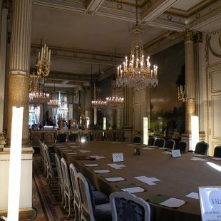 Photo du Salon Murat au Palais de l'Elysée où a lieu le Conseil des ministres