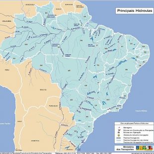 Domaine public carte des cours d'eau brésiliens