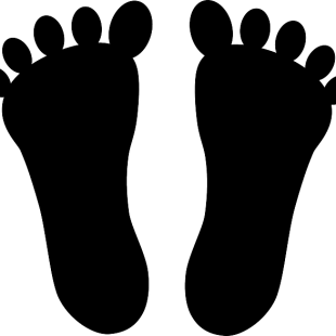image vectorielle de deux empreintes de pieds