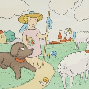 Image d'un livre ancien pour petite fille, "Doudou s'envole"