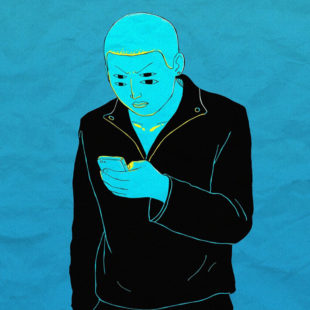 Illustration d'un adolescent sur son smartphone