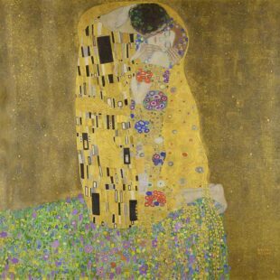 Tableau peint par Klimt ayant pour titre Le Baiser